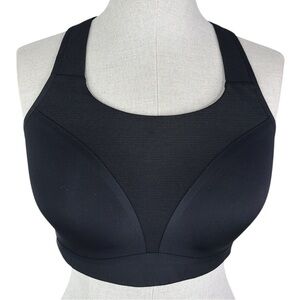 Athleta Speed Run Sports Bra sz 34D * Solid Black Wire Free Crossback Run Gym